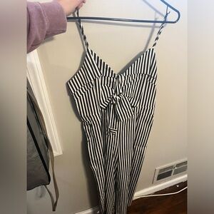 Alpha and omega pinstripe jumpsuit